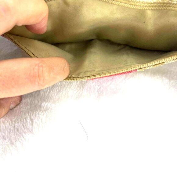 Coach Signature C Coral and Khaki Wallet - Picture 5 of 11